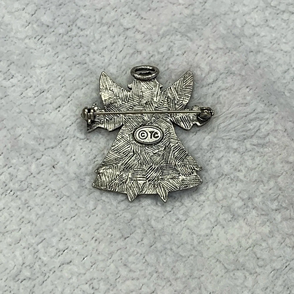 VTG Tanya Creations Silver Tone Love & Hope Guardian Angel Brooch Pin - Picture 3 of 5